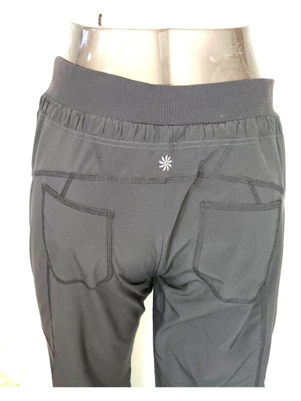 Athleta Women's Black Midtown Trouser Drawstring Hem Lined Pants Size 8 1706 - Picture 11 of 15